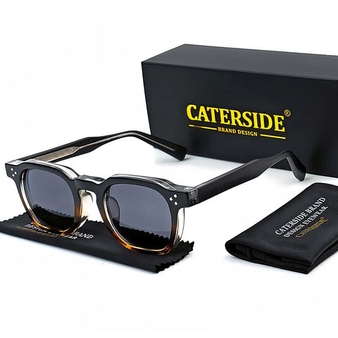 CATERSIDE New Retro Punk Men Sunglasses Square Personalized Design Glasses Women's Fashion Party Glasses Festival Gift 2 Pieces