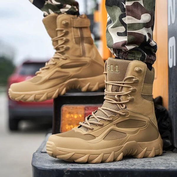 Men Tactical Boots Autumn Special Forces Field Man Boot Lightweight Outdoor Non-Slip Waterproof Shoes Zapatillas Hombre