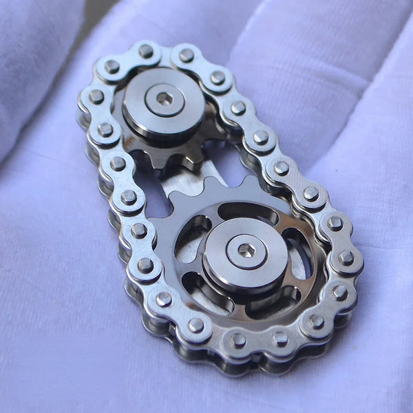 Rainbow EDC Gear Chain Fingertip Gyroscope Toys Metal Sprocket Flywheel Fidget Spinner for Adults Kids Anti Stress Roller