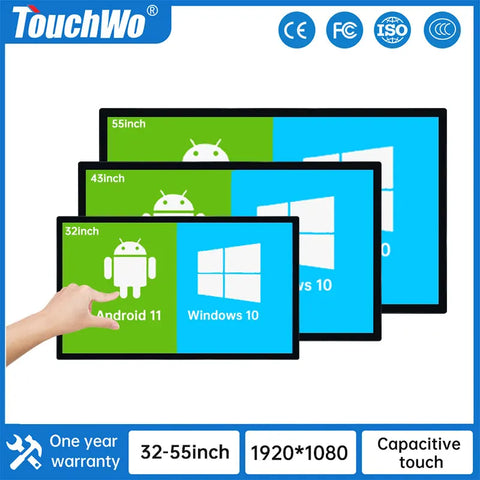 TouchWo 32 43 55 65" Interactive Whiteboard Touchscreen Monitor,All-in-One Touch Computer Smart Board For Office Classroom