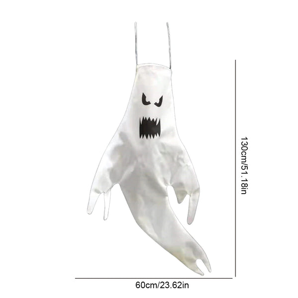 Halloween Windsocks Hanging Ghost Tree Hanging Windsock White Flying Ghosts Outdoor Haunted House Decor Outside Party Supplies