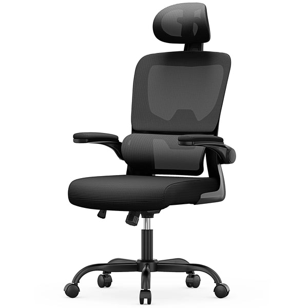 Ergonomic Office Mesh Chair, Liftable High Back Gaming Chair with 3D Lumbar Support, Swivel Desk Chair Seat Depth Adjustable