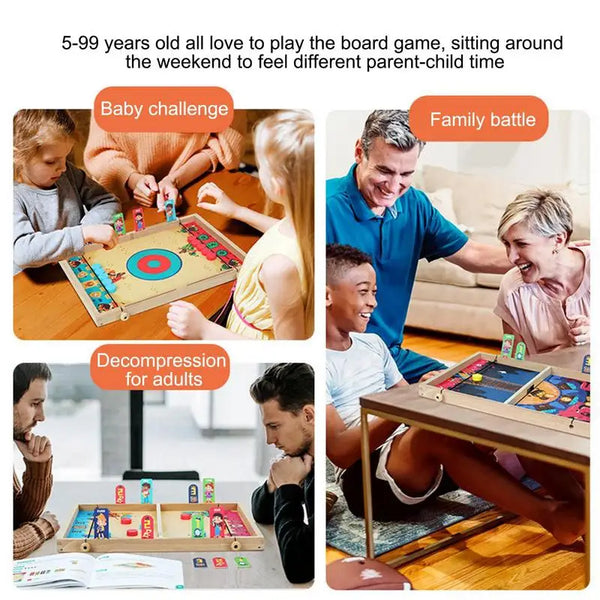 Wooden Hockey Sling Puck Game Parent-child Interactive Mini Table Sling Puck Board party Game Toys For For Adult Child Family