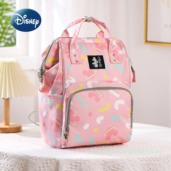 Disney Mickey Minnie's New Diaper Bag Backpack Luxury Brand Original Baby Bag Cartoon Fashion Baby Diaper Bag Large Capacity