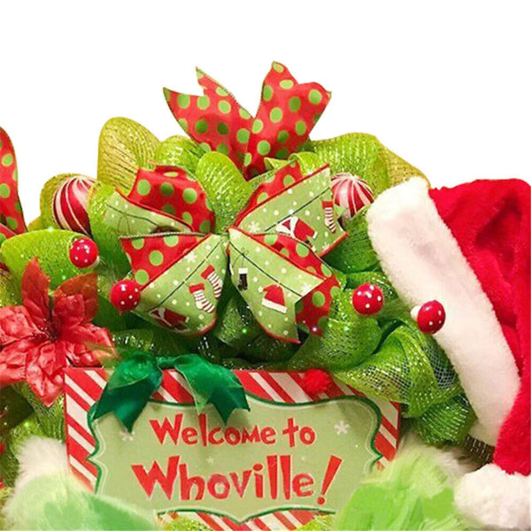 Grinch The Funny Burlap Wreath Creative Christmas Decorations UK 2024