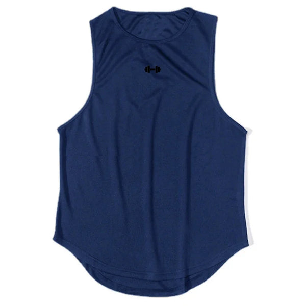 Gym Fitness Bodybuilding Sport Vests Mesh Breathable Quick Dry Running Tank Tops Mens Workout Muscle Casual Elastic T-shirts