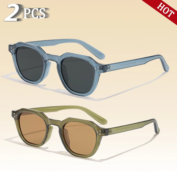 CATERSIDE Retro Polarized Sun Glasses Men Ultralight TR90 Frame Polygon Sunglasses UV400 Outdoor High Quality Travel Eyewear