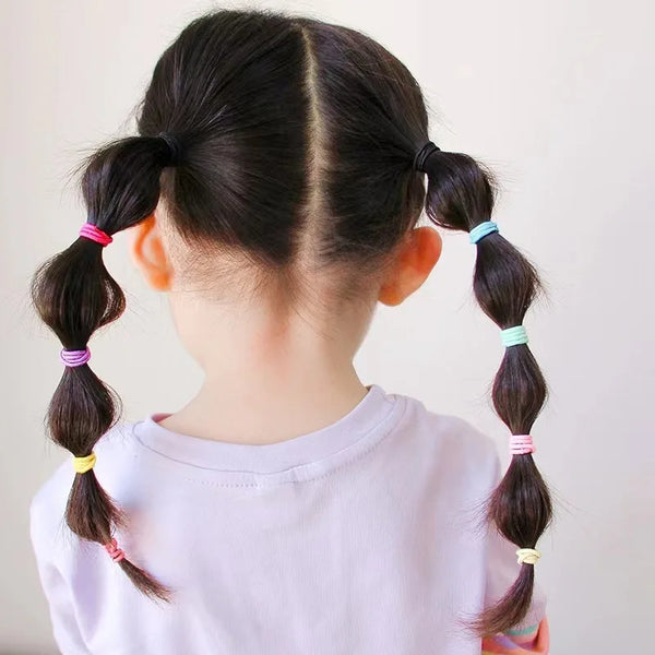 887Pcs Fashion Colorful Hair Accessories Set Nylon Elastic Rubber Band Children Ponytail Holder Scrunchies Kids Headwear