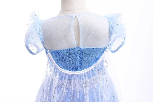 2024 Stunning Frozen Elsa Dress with LED Light Girls Role Play Princess Apparel Toddler Snow Queen Light up Disney Fairy Elsa