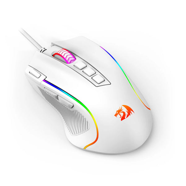 Redragon M612 Predator RGB Gaming Mouse 8000 DPI Wired Optical with 11 Programmable Buttons, White