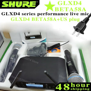 Shure GLXD 4 BETA 58A Wireless Microphone Set 2 Handheld Microphones Dynamic Professional Handheld Party Stage Karaoke640-690MHZ