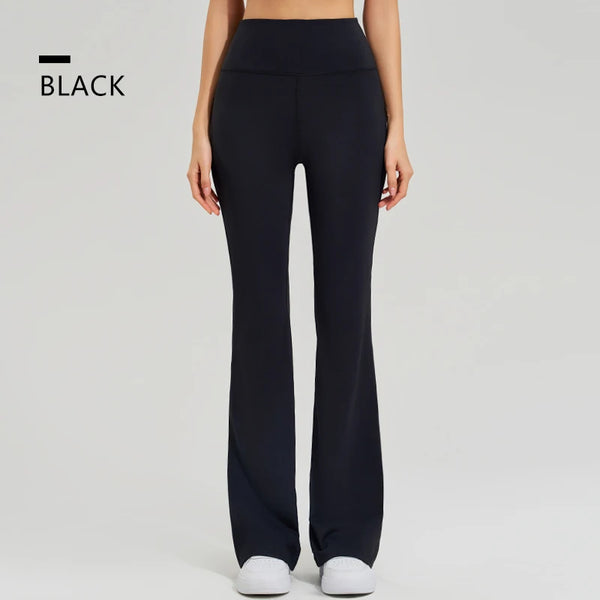 High Waist Yoga Pants High Elastic Sports Outer Wear Double Side Sharpened Bottom Pants Quick Dry Running Micro Flare Pants