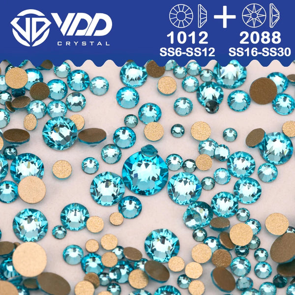 VDD Mix Size SS6-SS30 AAAAA High Quality Glass 2088 Rhinestones Crystal Flatback Strass Stones Crafts DIY Nail Art Decoration