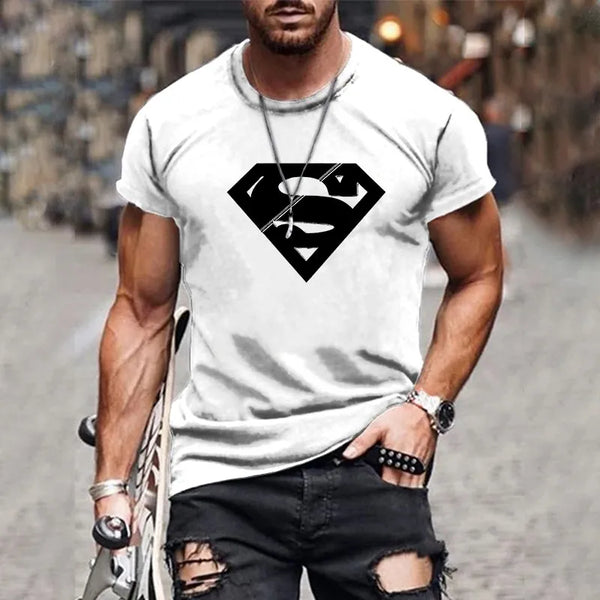 Popular men's hot new fashion T-shirt versatile short sports style creative design 3D printing design printing