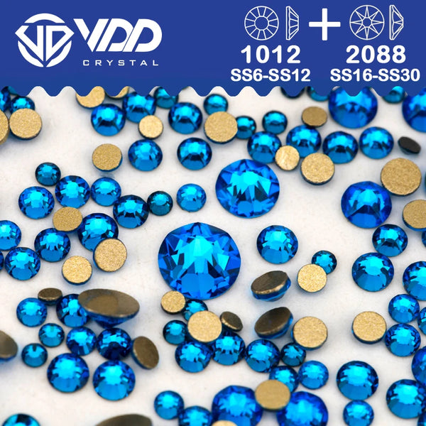 VDD Mix Size SS6-SS30 AAAAA High Quality Glass 2088 Rhinestones Crystal Flatback Strass Stones Crafts DIY Nail Art Decoration