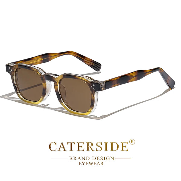 CATERSIDE New Retro Punk Men Sunglasses Square Personalized Design Glasses Women's Fashion Party Glasses Festival Gift 2 Pieces