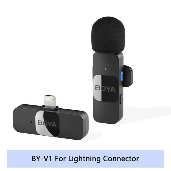 BOYA BY-V Professional Wireless Lavalier Mini Microphone for iPhone iPad Android Live Broadcast Gaming Recording Interview Vlog