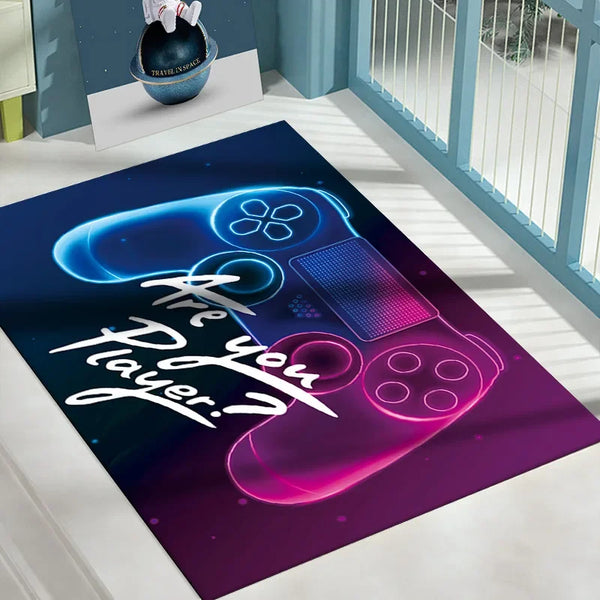 Cartoon Cyberpunk Floor Mat Video Game Bedroom Area Rug Gaming Room Anti-slip Children Play Carpet for Living Room Home Decor