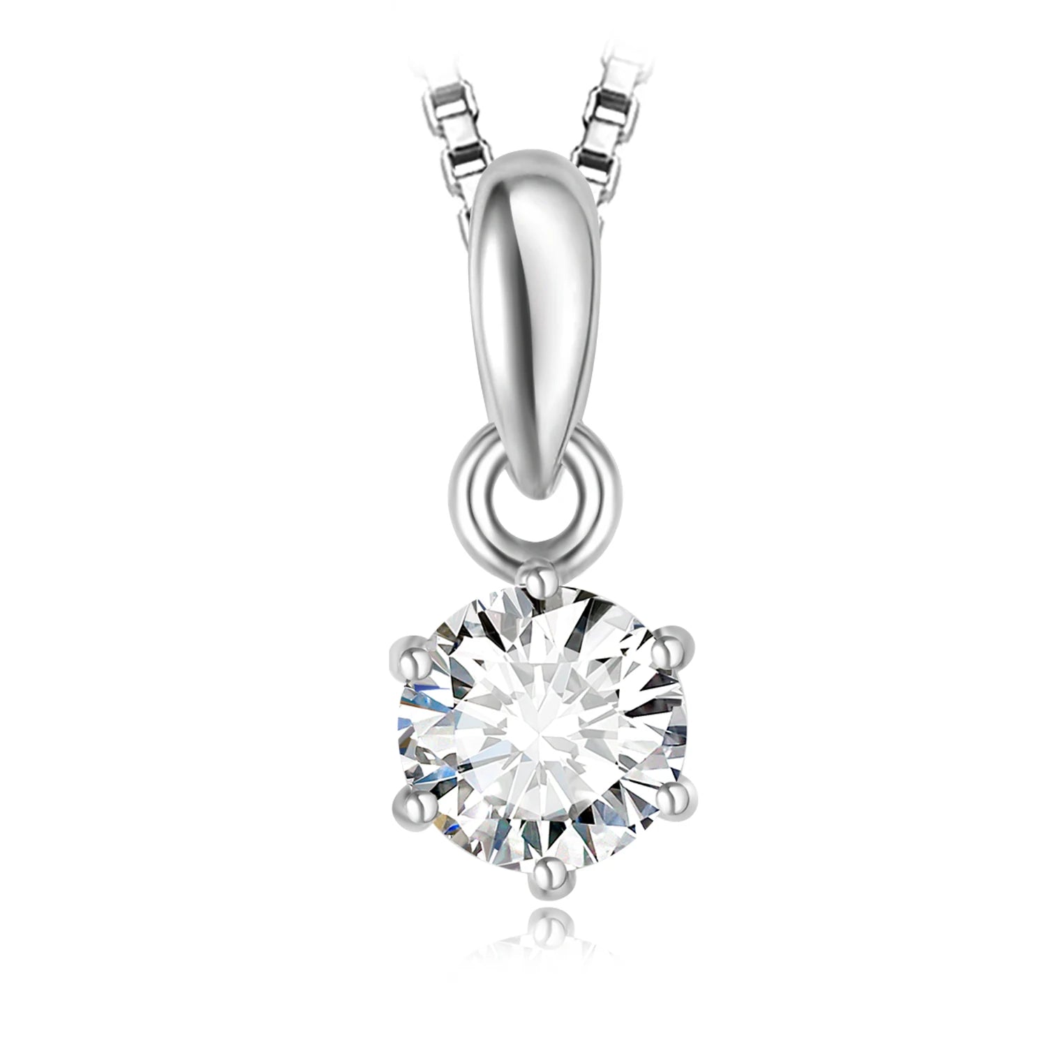 Potiy Moissanite D Color 0.5ct 1ct 2ct Round Cut 925 Sterling Silver Pendant Necklace for Woman No Chain Diamond Jewelry