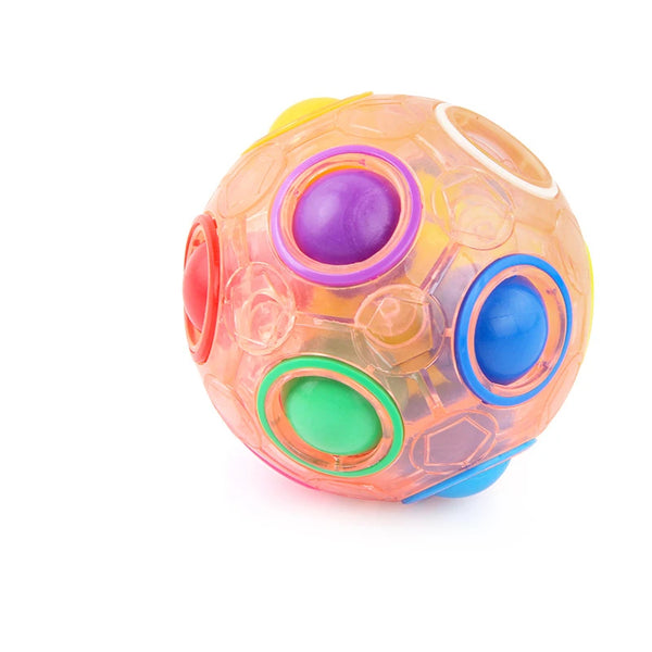 Magic Rainbow Puzzle Ball Speed Cube Ball Fun Stress Reliever Brain Teaser Color Matching 3D Puzzle Toy for Children Teen Adult