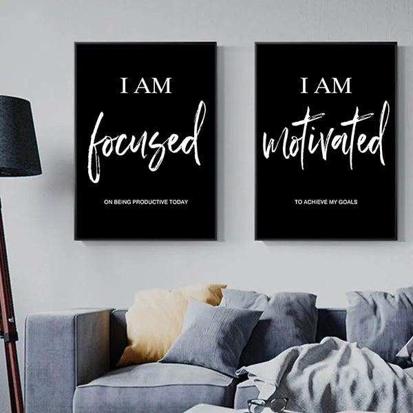 Simple Black White Inspiring Quotes Canvas Poster Prints Modern Living Room Bedroom Wall Decorative Picture Home Art Decor