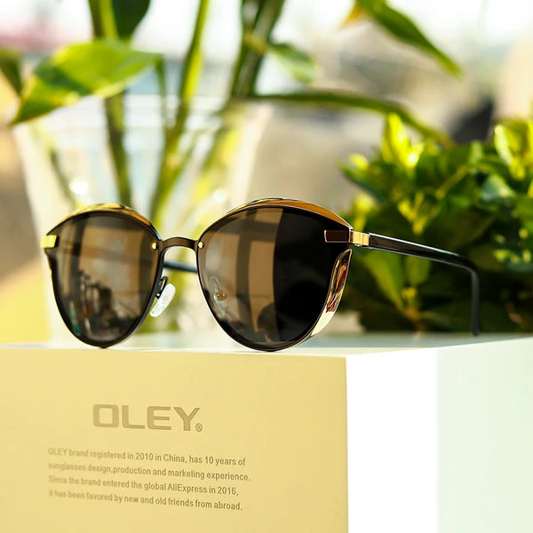 OLEY 2024 Polarized Sunglasses For Women Luxury Design Ladies Elegant Sun Glasses UV400 Protection Fashion Cat Eye Eyewear