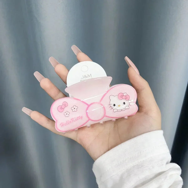 Sanrio Kuromi Hair Claws Women Fashion Cute Hello Kitty Hairclip Girl Cinnamoroll Acrylic Shark Clip Kid My Melody Birthday Gift