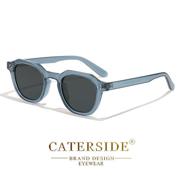 CATERSIDE Retro Polarized Sun Glasses Men Ultralight TR90 Frame Polygon Sunglasses UV400 Outdoor High Quality Travel Eyewear