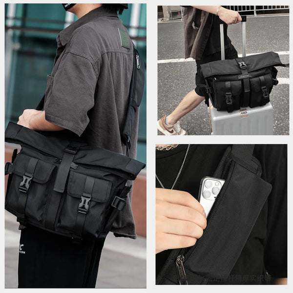 Lifetime Warranty Fashion Shoulder Bag For Men Crossbody Bags Male Expandable Bag 13.3inch Laptop Bag Messenger Bag Boys Handbag