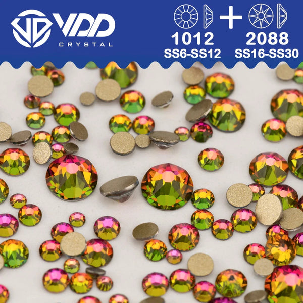 VDD Mix Size SS6-SS30 AAAAA High Quality Glass 2088 Rhinestones Crystal Flatback Strass Stones Crafts DIY Nail Art Decoration