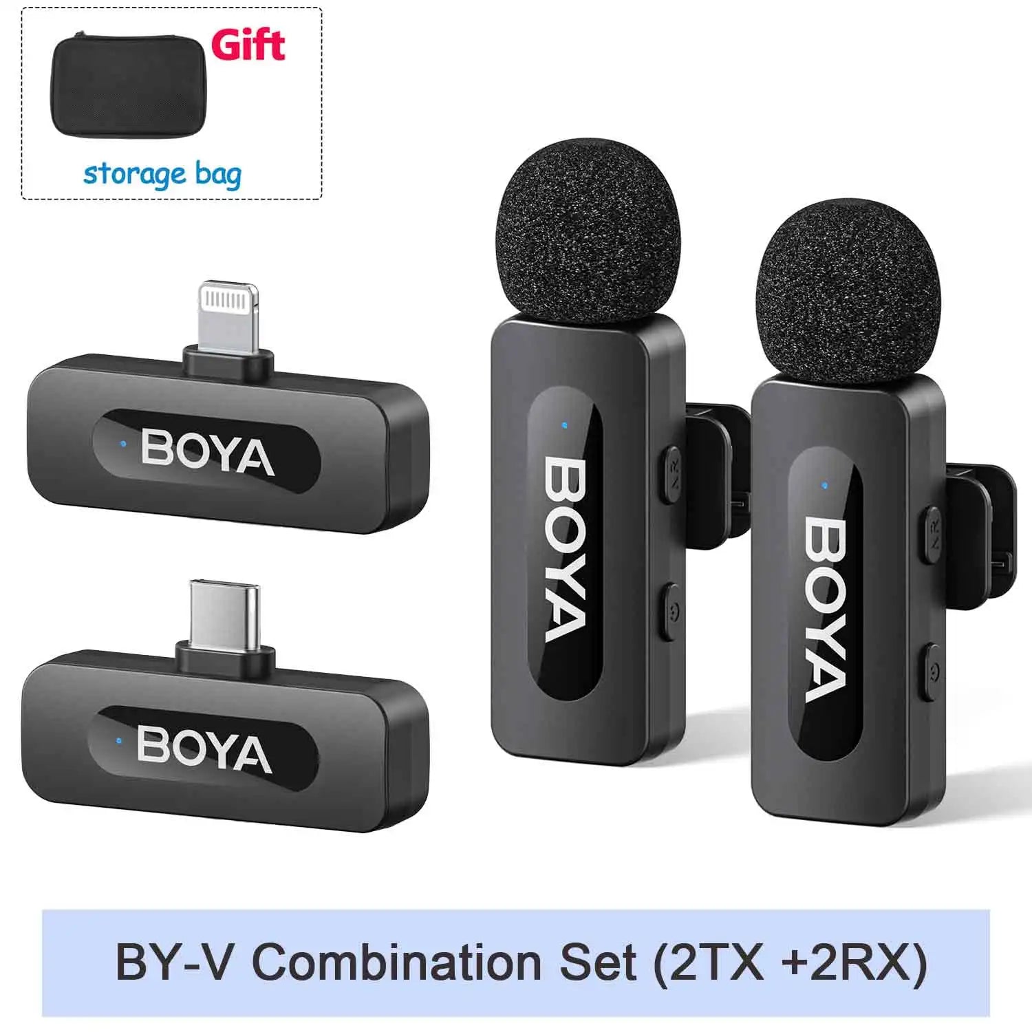 BOYA BY-V Professional Wireless Lavalier Mini Microphone for iPhone iPad Android Live Broadcast Gaming Recording Interview Vlog