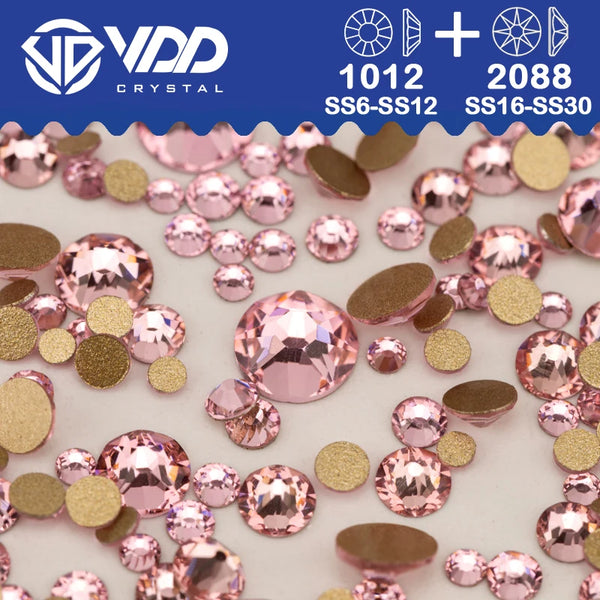 VDD Mix Size SS6-SS30 AAAAA High Quality Glass 2088 Rhinestones Crystal Flatback Strass Stones Crafts DIY Nail Art Decoration