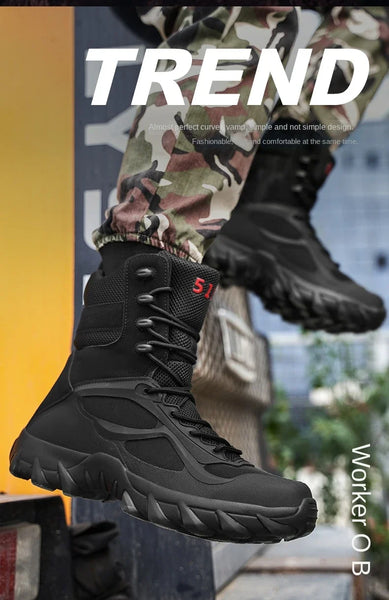 Men Tactical Boots Autumn Special Forces Field Man Boot Lightweight Outdoor Non-Slip Waterproof Shoes Zapatillas Hombre