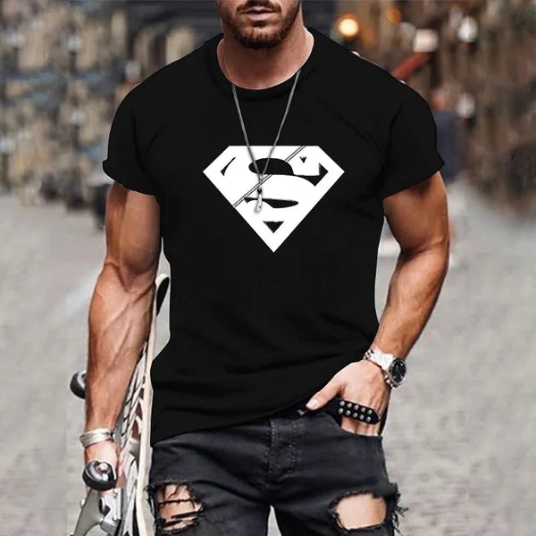 Popular men's hot new fashion T-shirt versatile short sports style creative design 3D printing design printing