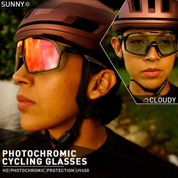 Kapvoe Photochromic Sunglasses Man MTB Climbing Glasses Outdoor Sports Bike Cycling Glasses Women Driving Bicycle Goggles UV400