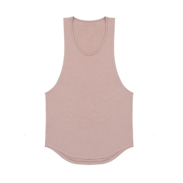 Cotton Breathable Sleeveless T-Shirt Gym Fitness Bodybuilding Training Clothing Mens Running Sport Solid Color Muscle Tank Tops