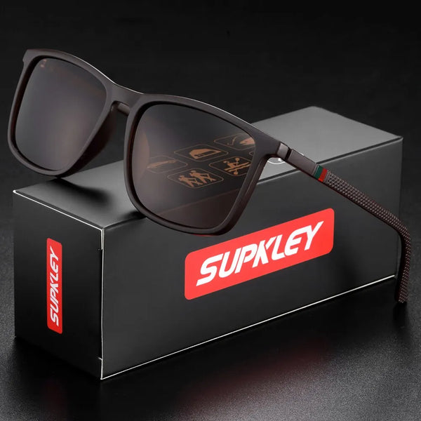 SUPKLEY Sports Sunglasses for Men Polarized Comfortable Wear Square Sun Glasses Male Light Weight Eyewear Accessory with Origina