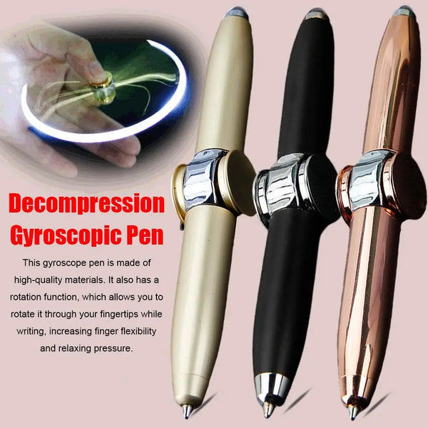 LED Pen Ball Pen Fidget Spinner Hand Light EDC Stress Relief Toys Office School Supplies Stationery Student Gifts