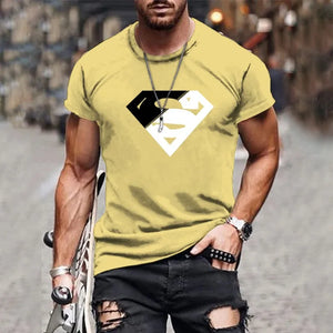 Popular men's hot new fashion T-shirt versatile short sports style creative design 3D printing design printing