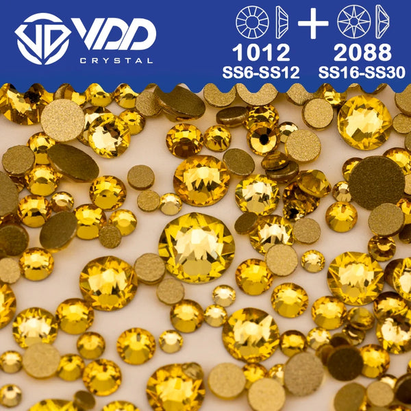 VDD Mix Size SS6-SS30 AAAAA High Quality Glass 2088 Rhinestones Crystal Flatback Strass Stones Crafts DIY Nail Art Decoration