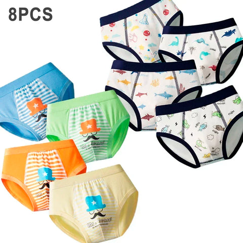 8 Pcs/Lot Boys Underwears Cotton Children Panties Teenage Antibacterial Shorts Cartoon Kids Breathable Underpants Briefs For Boy