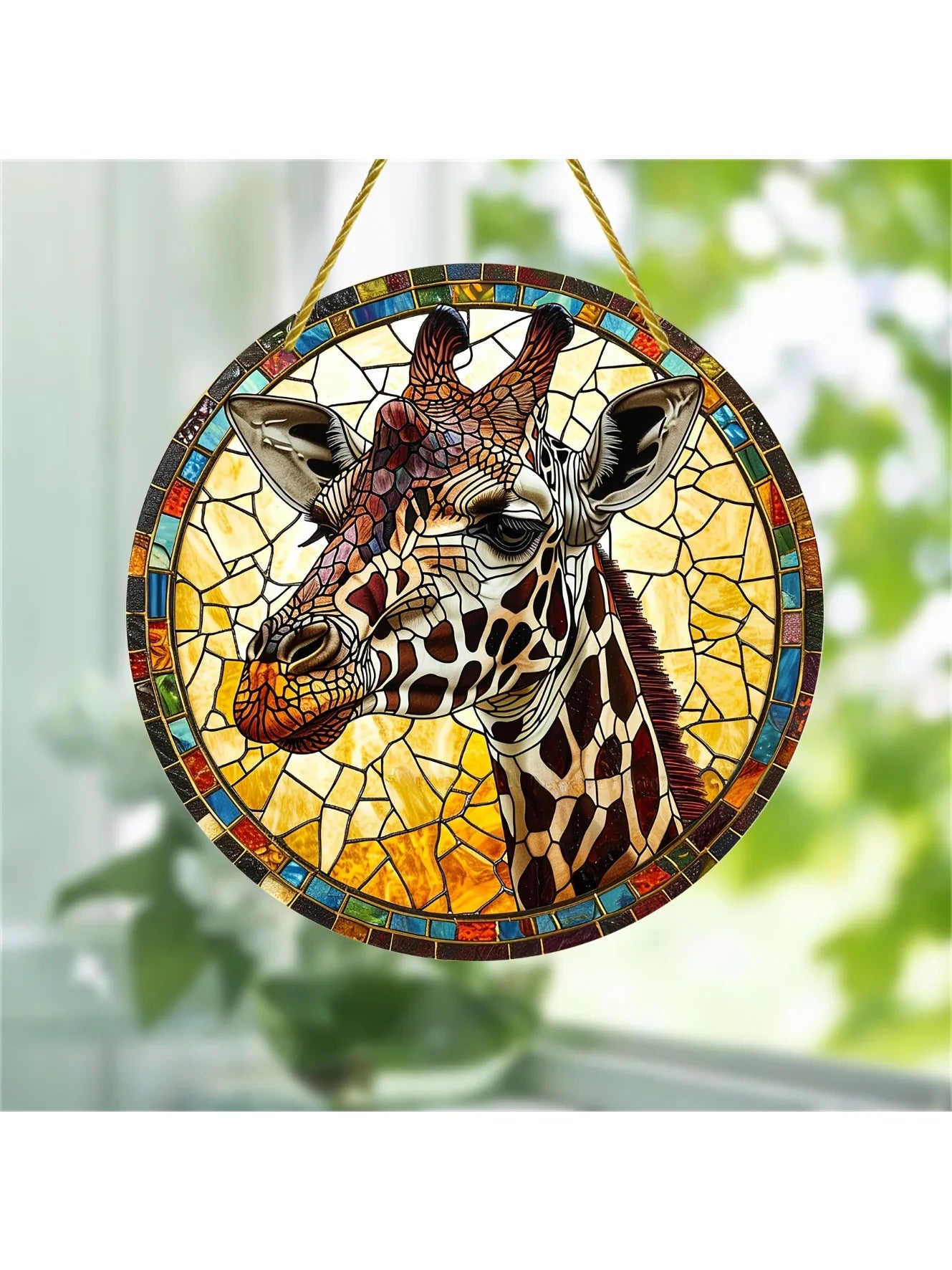 Charming Giraffe Acrylic Suncatcher Sign-Vibrant Window Hanging Decor,Housewarming Gift for Women,Wall, Porch& Room