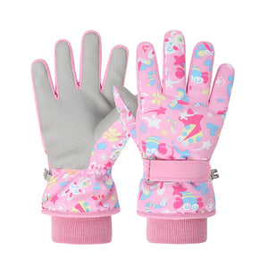 Children Snow Play Essential Boys and Girls Cartoon Cotton Ski Gloves Fashionable Warmth and Comfort Cold Weather Kids Gloves