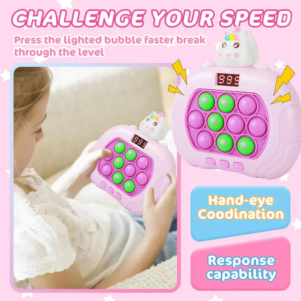 999 Level Electronic Pop Quick Push Bubbles Game Machine Toys Kids Handheld Game Console Whac-A-ole Squeeze Relief Toys Gifts