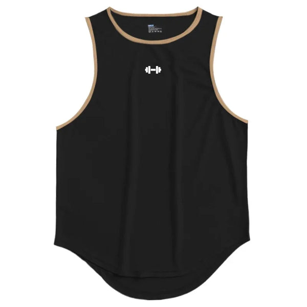 Gym Fitness Bodybuilding Sport Vests Mesh Breathable Quick Dry Running Tank Tops Mens Workout Muscle Casual Elastic T-shirts