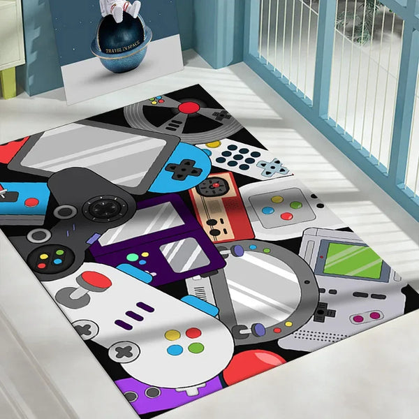 Cartoon Cyberpunk Floor Mat Video Game Bedroom Area Rug Gaming Room Anti-slip Children Play Carpet for Living Room Home Decor