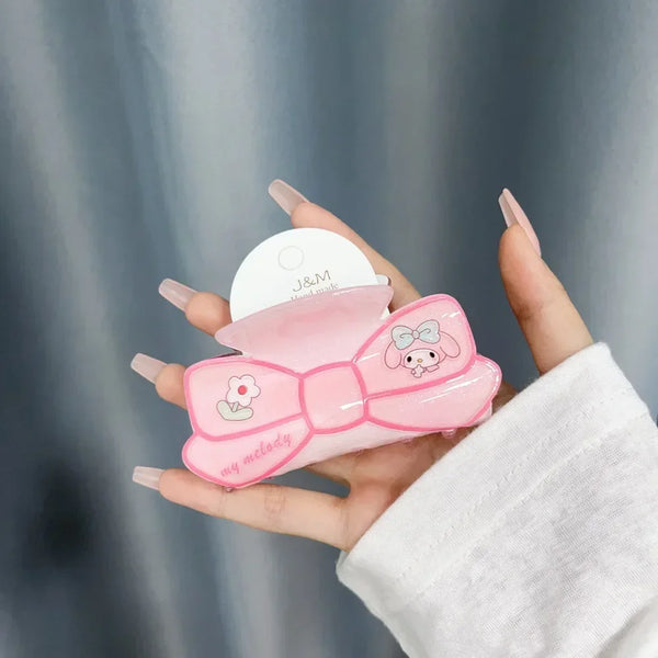 Sanrio Kuromi Hair Claws Women Fashion Cute Hello Kitty Hairclip Girl Cinnamoroll Acrylic Shark Clip Kid My Melody Birthday Gift