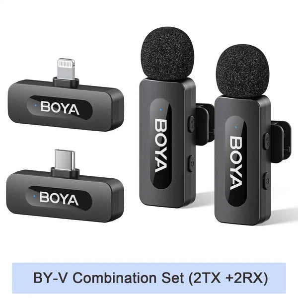 BOYA BY-V3 Wireless Lavalier Microphone for iPhone iPad Android USB-C Smartphones Lapel Mic for Gaming Video Recording Streaming