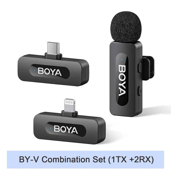 BOYA BY-V3 Wireless Lavalier Microphone for iPhone iPad Android USB-C Smartphones Lapel Mic for Gaming Video Recording Streaming