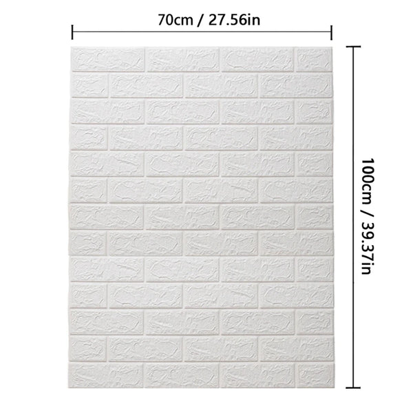 3D Self-Adhesive Wallpaper 70cm*1/5/10m Continuous Waterproof Brick Wall Stickers Living Room Bedroom Children's Room Home Decor